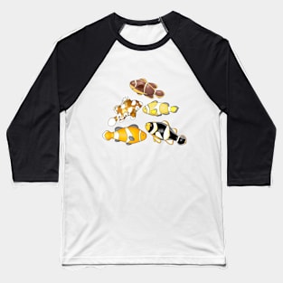 Group of colorful Clownfish cartoon Baseball T-Shirt